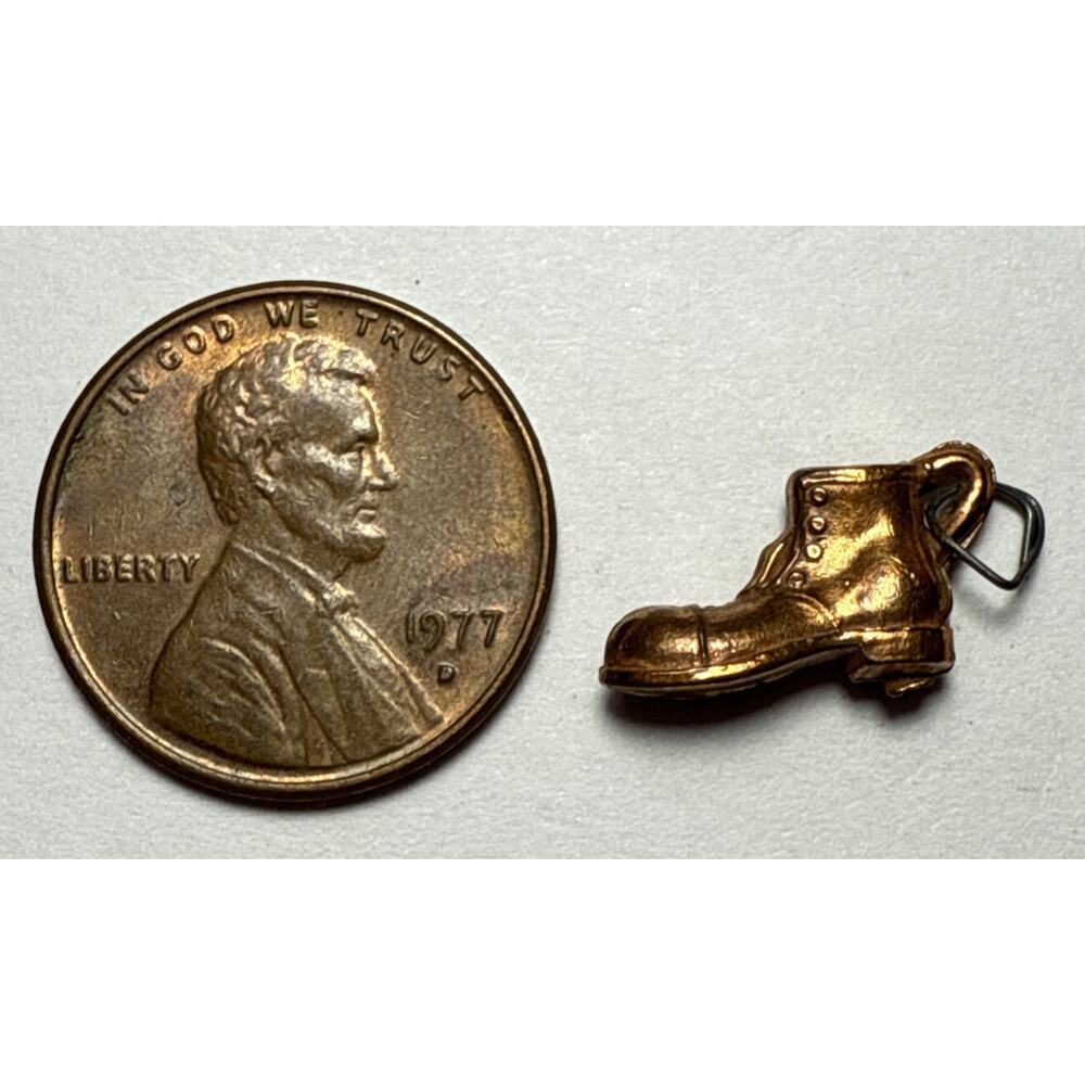 Vintage Bronze Tone Boot Charm 1I